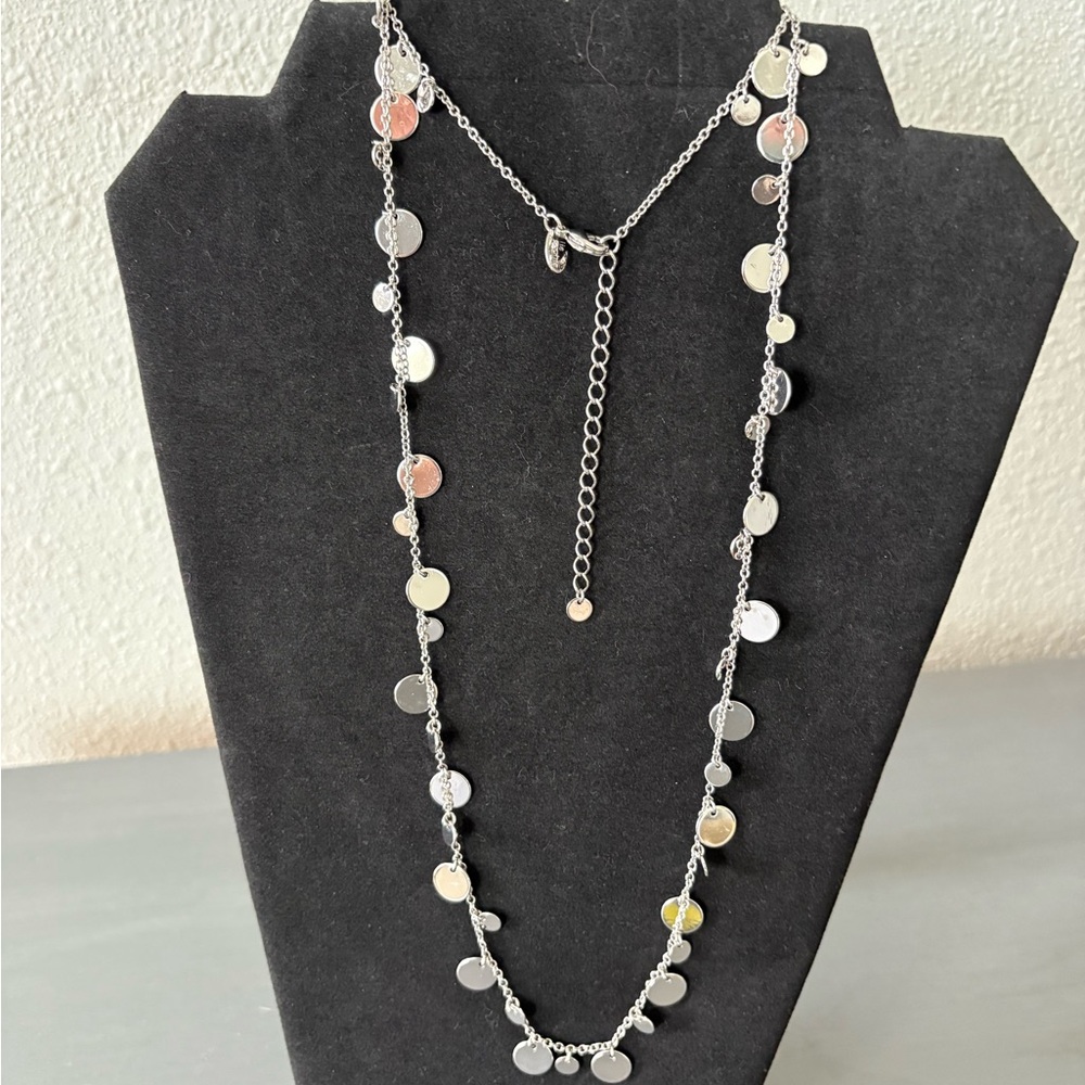 Lia Sophia Silver Disc Necklace